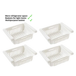 4 pack White Plastic Retractable Refrigerator  Baskets - Babies Hunt